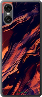 Силиконовый чехол Черно-оранжевая абстракция для Sony Xperia 10 VI - 5340u-3976 изображение 