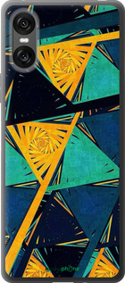 Силіконовий чехол Арт, абстракція, жовтий, синій для Sony Xperia 10 VI - 5382u-3976 изображение 