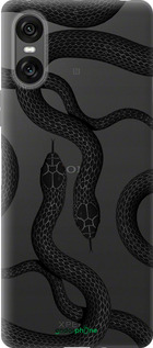 Силиконовый чехол Змеи для Sony Xperia 10 VI - 5473u-3976 изображение 
