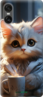 Силіконовий чехол Білий кіт для Sony Xperia 10 VI - 5646u-3976 изображение 