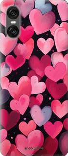 Силиконовый чехол Сердечки 4 для Sony Xperia 10 VI - 5662u-3976 изображение 