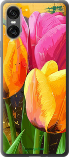 Силиконовый чехол 'Нарисованные тюльпаны' для Sony Xperia 10 VI изображение 1