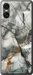 Силиконовый чехол Серый мрамор для Sony Xperia 10 VI - 6041u-3976 изображение 
