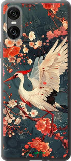 Силиконовый чехол Сакура и аист для Sony Xperia 10 VI - 6108u-3976 изображение 