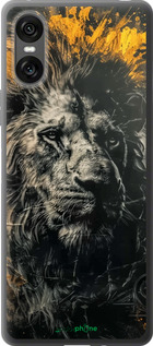 Силиконовый чехол Лев в золотых красках для Sony Xperia 10 VI - 6155u-3976 изображение 