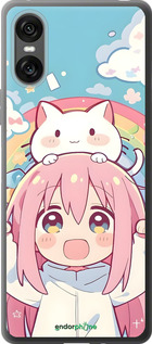 Силиконовый чехол Девочка аниме радуга для Sony Xperia 10 VI - 6304u-3976 изображение 