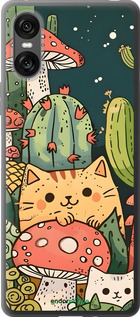 Силиконовый чехол Коты грибы для Sony Xperia 10 VI - 6321u-3976 изображение 