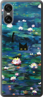 Силиконовый чехол Чехол с изображением водяных лилий Моне и кошек для Sony Xperia 10 VI - 6399u-3976 изображение 