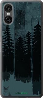 Силиконовый чехол Лиса и ночной лес для Sony Xperia 10 VI - 6481u-3976 изображение 