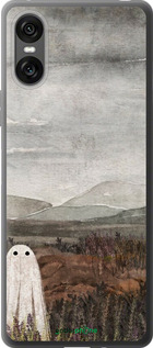 Силиконовый чехол Одинокий призрак на фоне гор для Sony Xperia 10 VI - 6486u-3976 изображение 