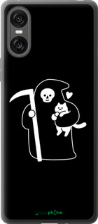 Силіконовий чехол Мінімалістичний арт: смерть та кішка для Sony Xperia 10 VI - 6529u-3976 изображение 