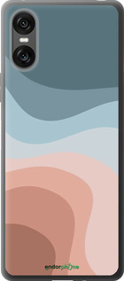 Силіконовий чехол З синіми та рожевими хвилями в стилі ретро для Sony Xperia 10 VI - 6532u-3976 изображение 