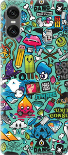 Силиконовый чехол Стикер бомбинг 1 для Sony Xperia 10 VI - 693u-3976 изображение 