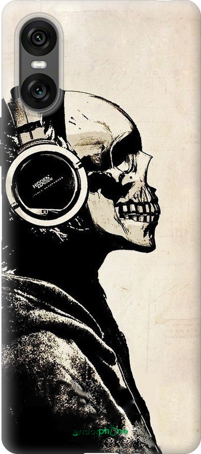 Силиконовый чехол Скелет-меломан v2 для Sony Xperia 10 VI - 1200u-3976 изображение 