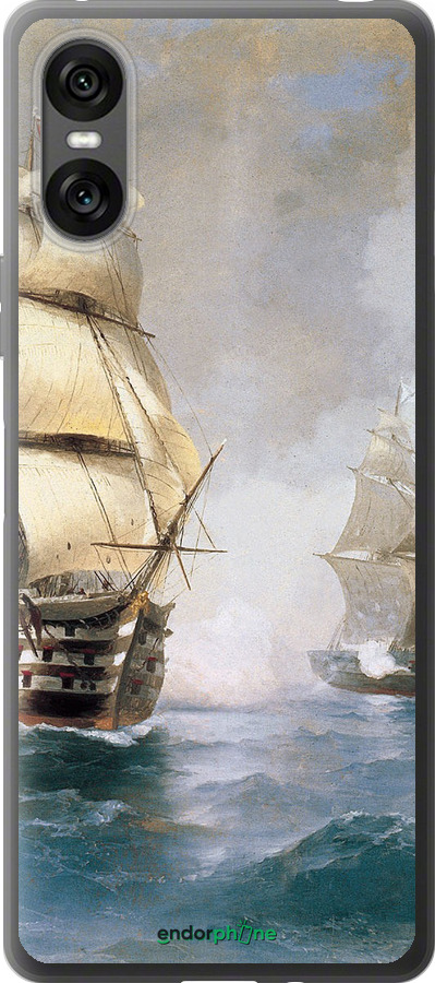 Силиконовый чехол Айвазовский. Корабли для Sony Xperia 10 VI - 160u-3976 изображение 