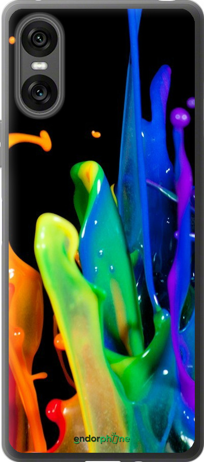 Силиконовый чехол брызги краски для Sony Xperia 10 VI - 3957u-3976 изображение 