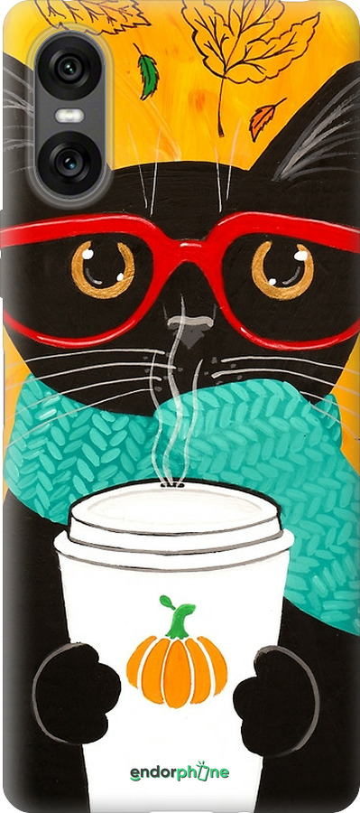 Силиконовый чехол Осенний кот для Sony Xperia 10 VI - 4026u-3976 изображение 