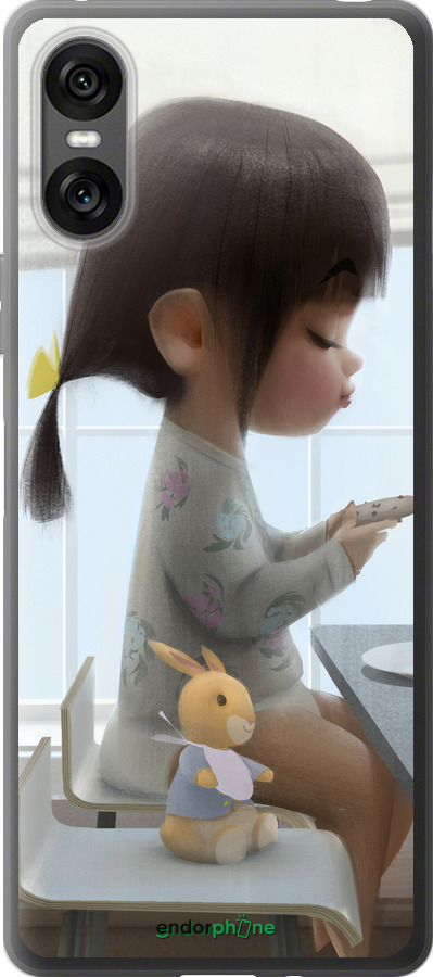 Силіконовий чехол Мила дівчинка з зайчиком для Sony Xperia 10 VI - 4039u-3976 изображение 