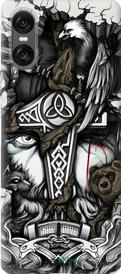 Силіконовий чехол Тату Вікінг для Sony Xperia 10 VI - 4098u-3976 изображение 