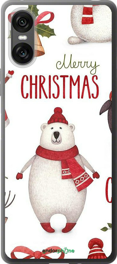 Силиконовый чехол Merry Christmas для Sony Xperia 10 VI - 4106u-3976 изображение 