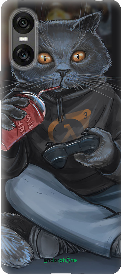 Силиконовый чехол gamer cat для Sony Xperia 10 VI - 4140u-3976 изображение 