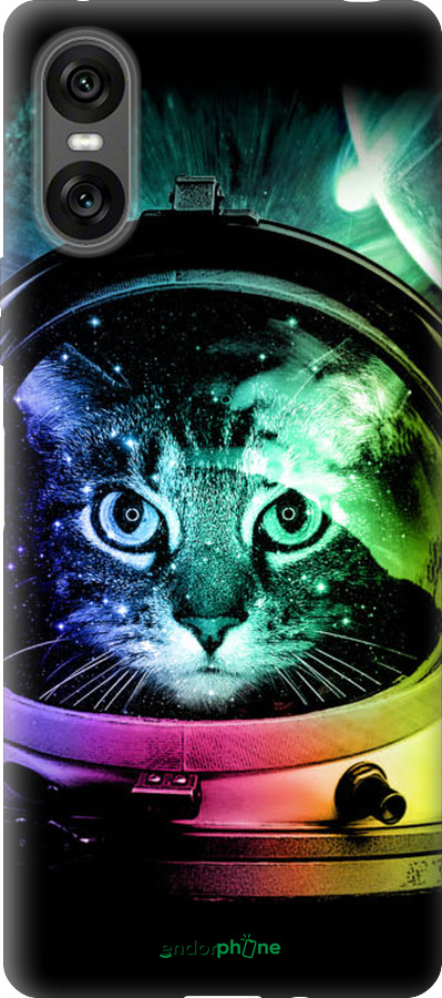 Силиконовый чехол Кот-астронавт для Sony Xperia 10 VI - 4154u-3976 изображение 