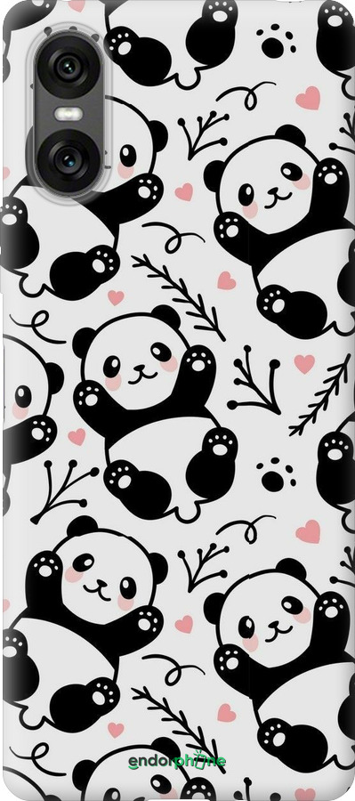 Силиконовый чехол Панды для Sony Xperia 10 VI - 4318u-3976 изображение 