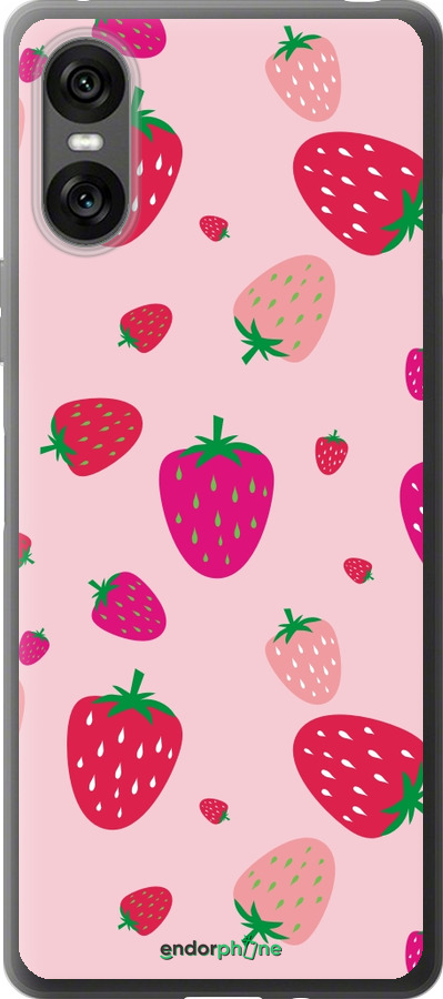 Силиконовый чехол Клубнички для Sony Xperia 10 VI - 4332u-3976 изображение 
