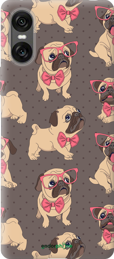 Силіконовий чехол мопсики 2 для Sony Xperia 10 VI - 4362u-3976 изображение 