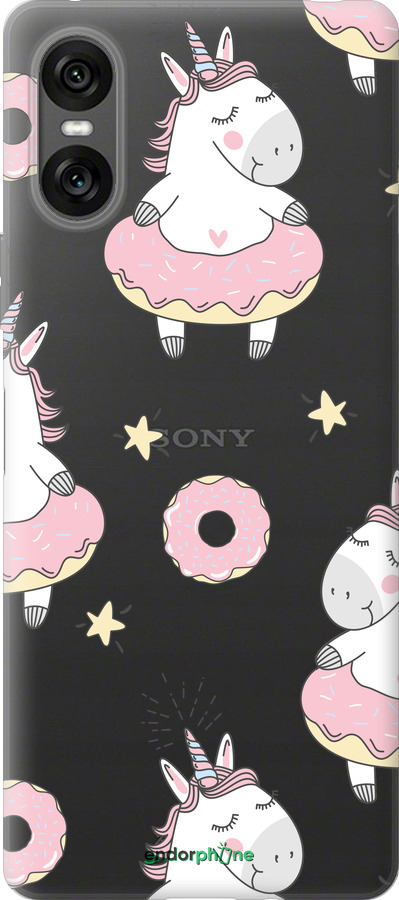 Силиконовый чехол Единорожки для Sony Xperia 10 VI - 4659u-3976 изображение 