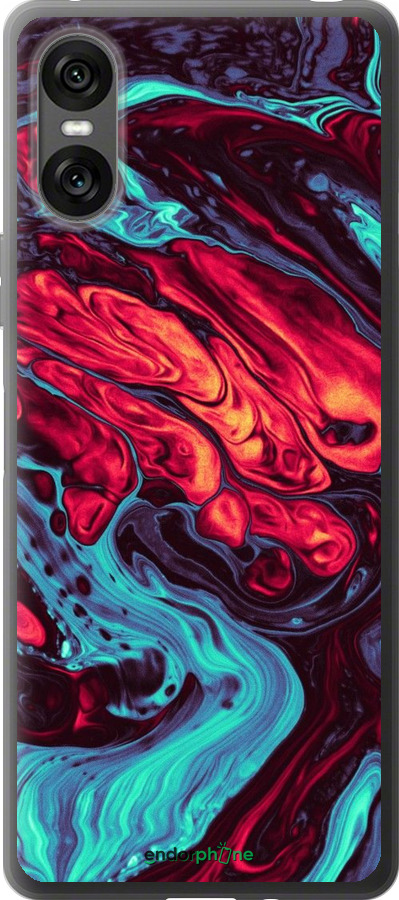 Силиконовый чехол Синяя красная абстакция для Sony Xperia 10 VI - 5339u-3976 изображение 