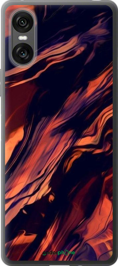 Силиконовый чехол Черно-оранжевая абстракция для Sony Xperia 10 VI - 5340u-3976 изображение 
