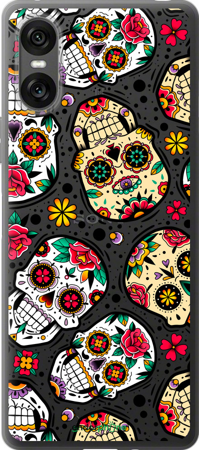 Силиконовый чехол Черепа для Sony Xperia 10 VI - 5471u-3976 изображение 