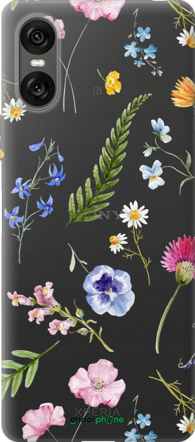 Силиконовый чехол Цветочный фон v2 для Sony Xperia 10 VI - 5472u-3976 изображение 