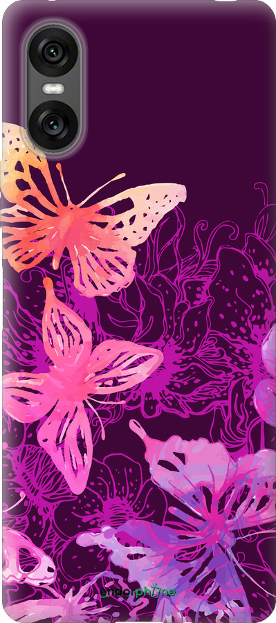 Силиконовый чехол Бабочки v2 для Sony Xperia 10 VI - 5475u-3976 изображение 