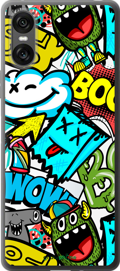 Силиконовый чехол Стикеры v4 для Sony Xperia 10 VI - 5508u-3976 изображение 