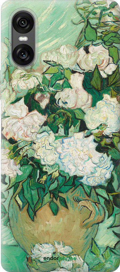 Силиконовый чехол Винсент Ван Гог. Ваза с розами для Sony Xperia 10 VI - 5543u-3976 изображение 