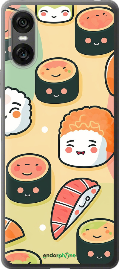 Силиконовый чехол Суши паттерн для Sony Xperia 10 VI - 5583u-3976 изображение 