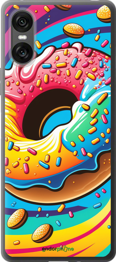 Силіконовий чехол Пончик веселка для Sony Xperia 10 VI - 5584u-3976 изображение 