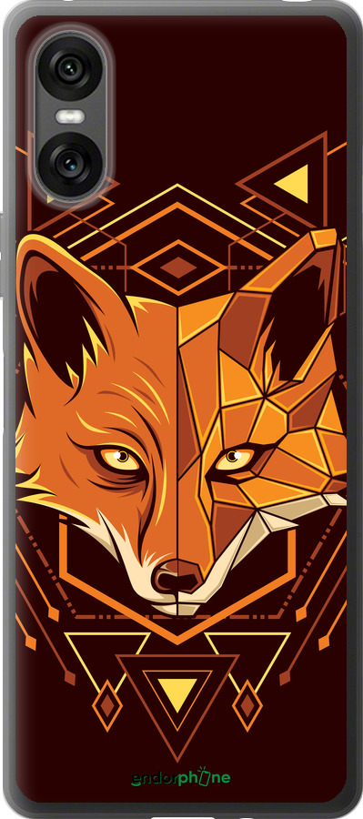 Силиконовый чехол Лиса геометрия для Sony Xperia 10 VI - 5607u-3976 изображение 