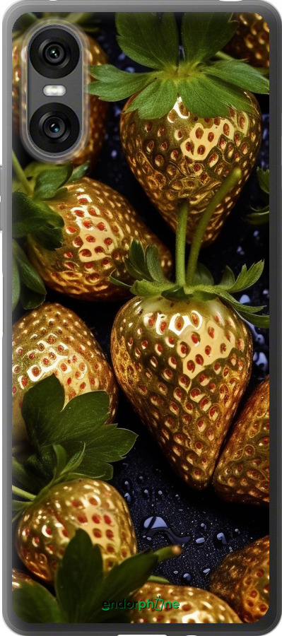 Силиконовый чехол Золотая клубника для Sony Xperia 10 VI - 5637u-3976 изображение 