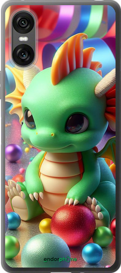 Силиконовый чехол Веселый дракончик для Sony Xperia 10 VI - 5812u-3976 изображение 