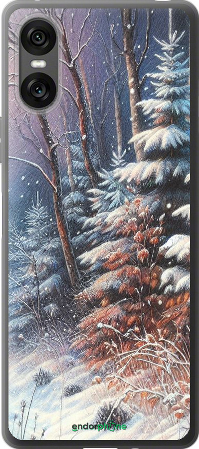 Силиконовый чехол Зимний пейзаж для Sony Xperia 10 VI - 5814u-3976 изображение 