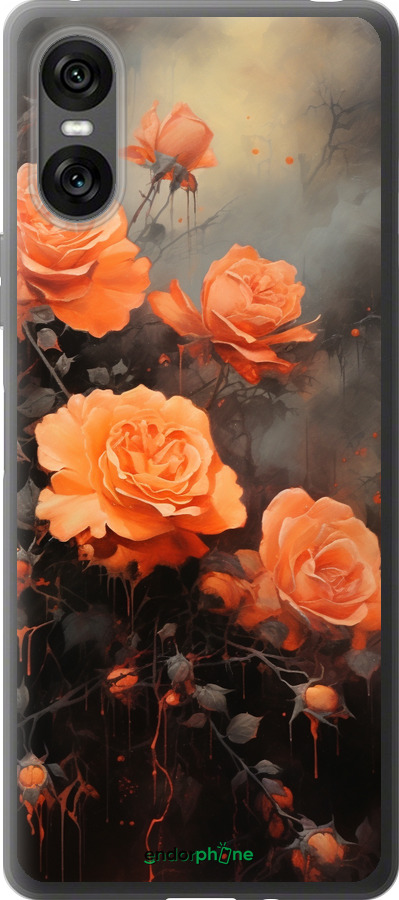 Силиконовый чехол Оранжевые розы для Sony Xperia 10 VI - 5944u-3976 изображение 