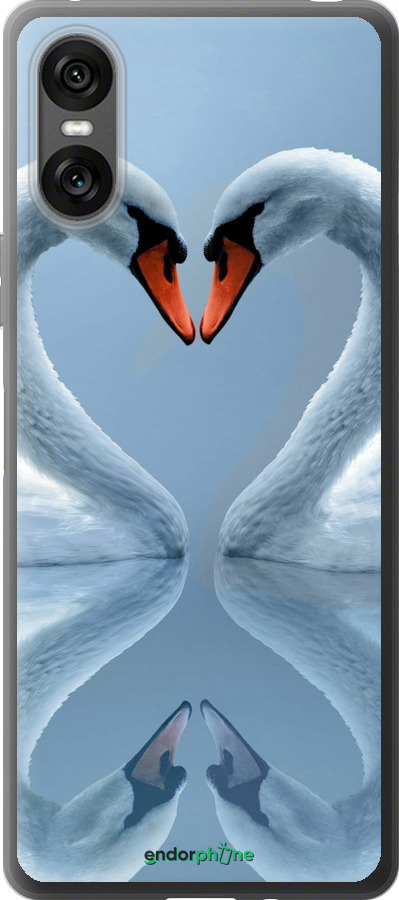 Силиконовый чехол Лебеди для Sony Xperia 10 VI - 6007u-3976 изображение 