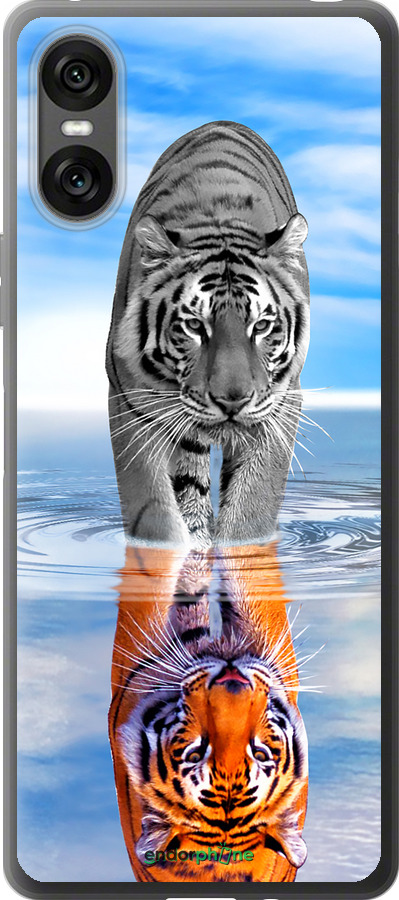 Силиконовый чехол Тигр для Sony Xperia 10 VI - 6016u-3976 изображение 