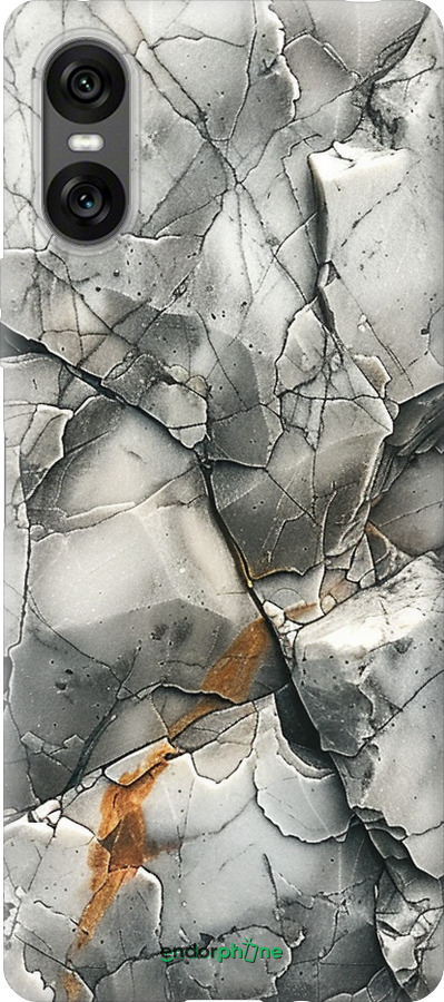 Силиконовый чехол Серый мрамор для Sony Xperia 10 VI - 6041u-3976 изображение 