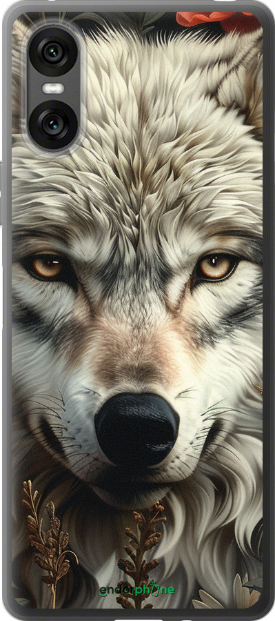 Силиконовый чехол Волчий взгляд для Sony Xperia 10 VI - 6066u-3976 изображение 