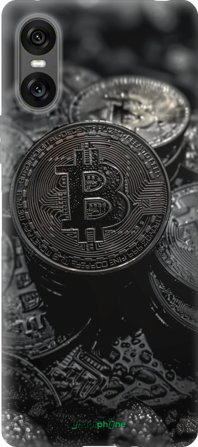 Силіконовий чехол Black Bitcoin для Sony Xperia 10 VI - 6090u-3976 изображение 