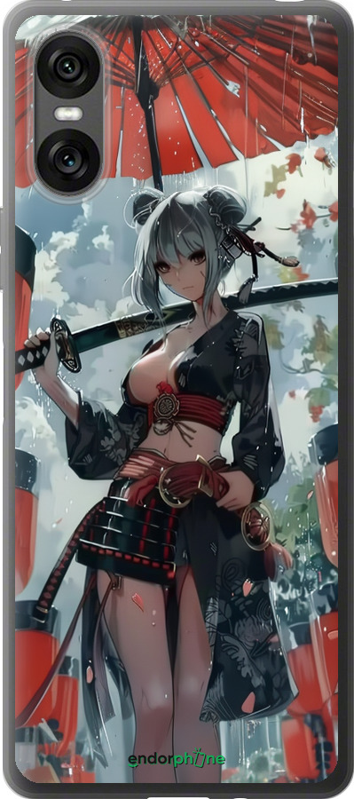 Силиконовый чехол Гейша-воин для Sony Xperia 10 VI - 6124u-3976 изображение 